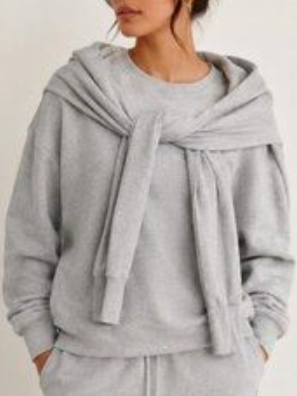 KBB By Kahlana Women's Long Sleeve The Double Layer Crew Neck Sweatshirt Medium